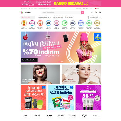 Kozmetik & Bakım & Güzellik E-Ticaret Konsepti