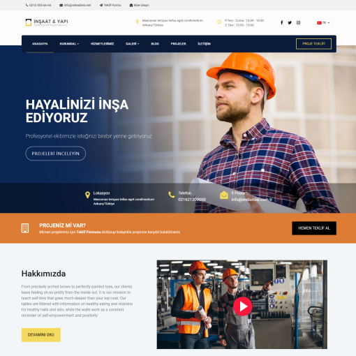 İnşaat ve Yapı Kurumsal Teması #3