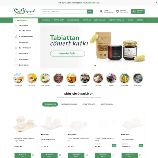 Yöresel & Doğal Ürün E-Ticaret Konsepti #2